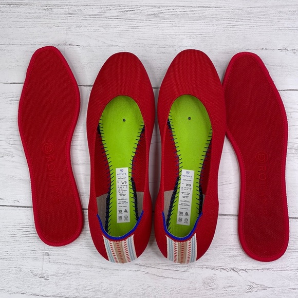 Rothy's Retired Print Red Cardinal Flats Square Toe in Size 9 - Picture 7 of 12